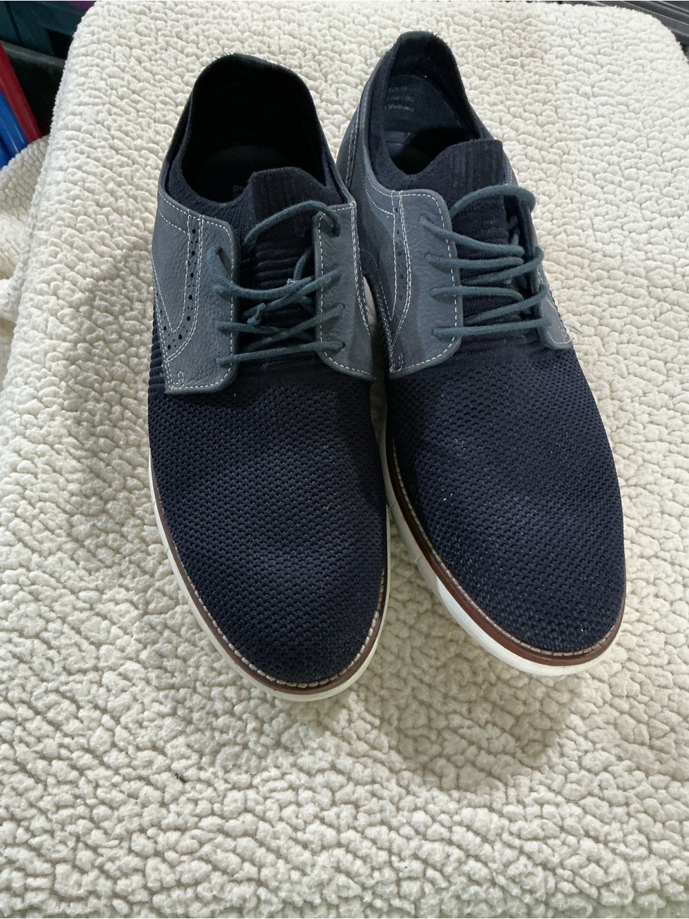 Johnston & Murphy Navy Knit Oxford